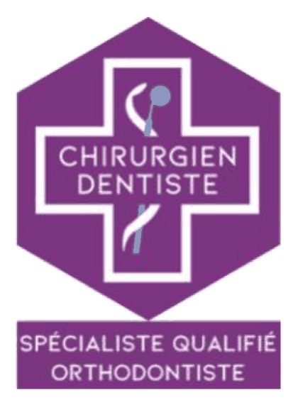 Logo de l'Ordre national des chirurgiens-dentistes, bandeau spécialiste qualifié orthodontiste